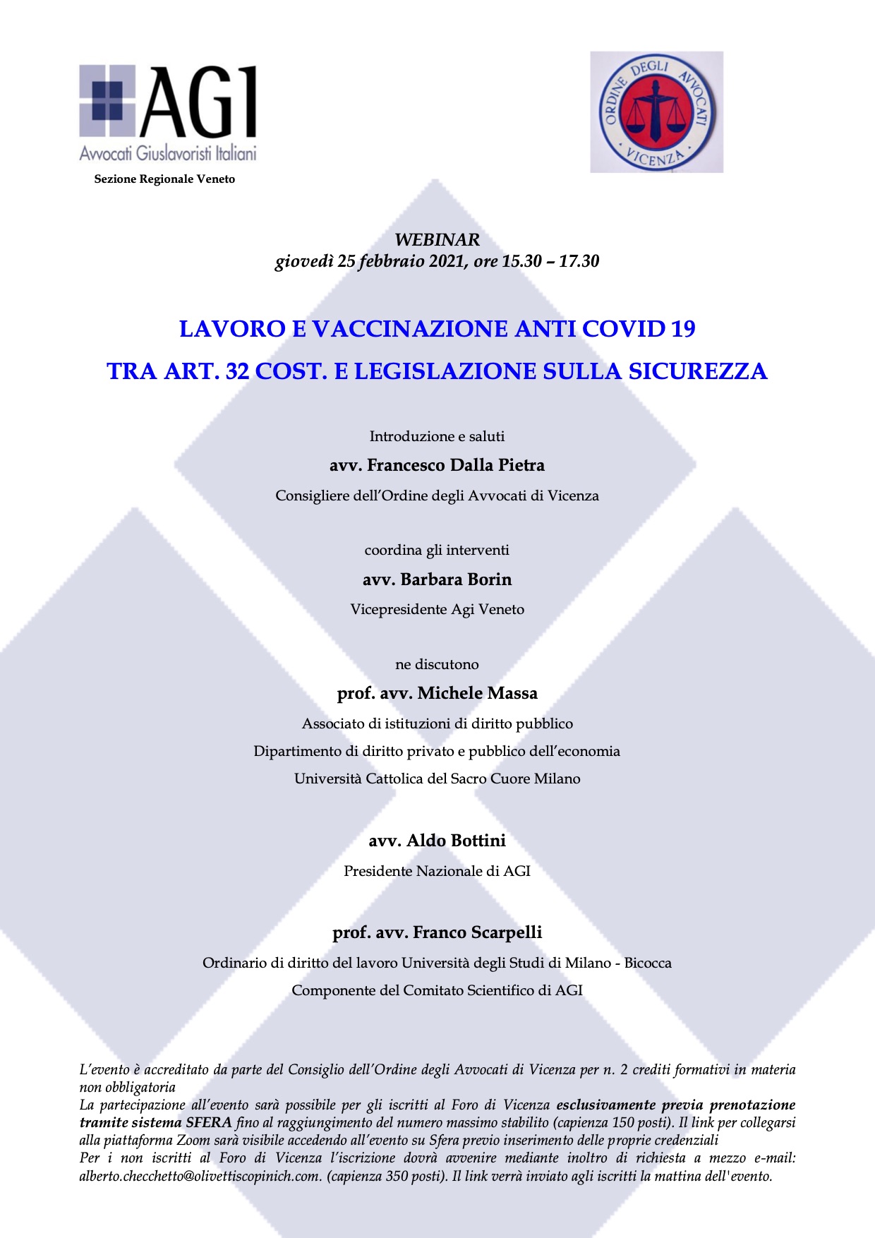 WEBINARLAVORO E VACCINAZIONE ANTI COVID 19 TRA ART. 32 COST. E LEGISLAZIONE SULLA SICUREZZA